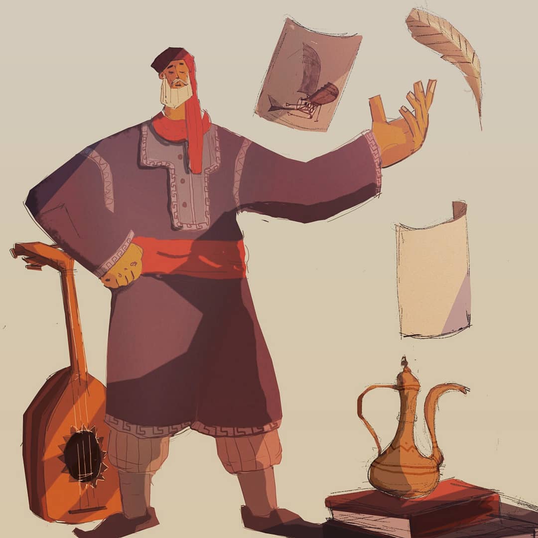 Zi_dni's tweet photo. Abbas Ibn Farnas (810-887 A.D.) Inventor, Physician, Poet and Musician
#art #illustration https://t.co/vvMeCaF6DR