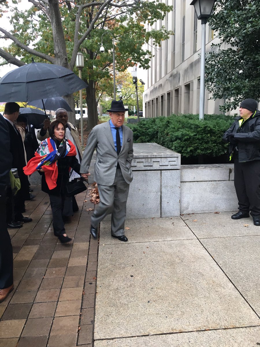 Hi from a rainy morning outside the DC courthouse, where there’s a crowd waiting to get inside. Roger Stone’s trial is set to start at 9:30, with testimony from a still unknown government witness, although prosecutors have said Rick Gates will testify.