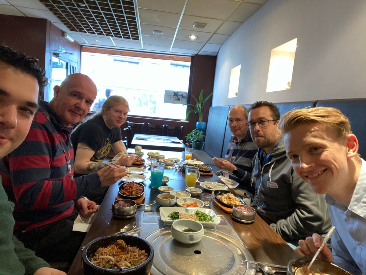 alonorbach's tweet photo. #GalaxyGameDev team lunch. Maesil ju and dolsot bibimbap! (@ Ko Gu Ryo in Staines-upon-Thames, Surrey) https://t.co/tQj7H6LosB https://t.co/WCKWXhxLNL