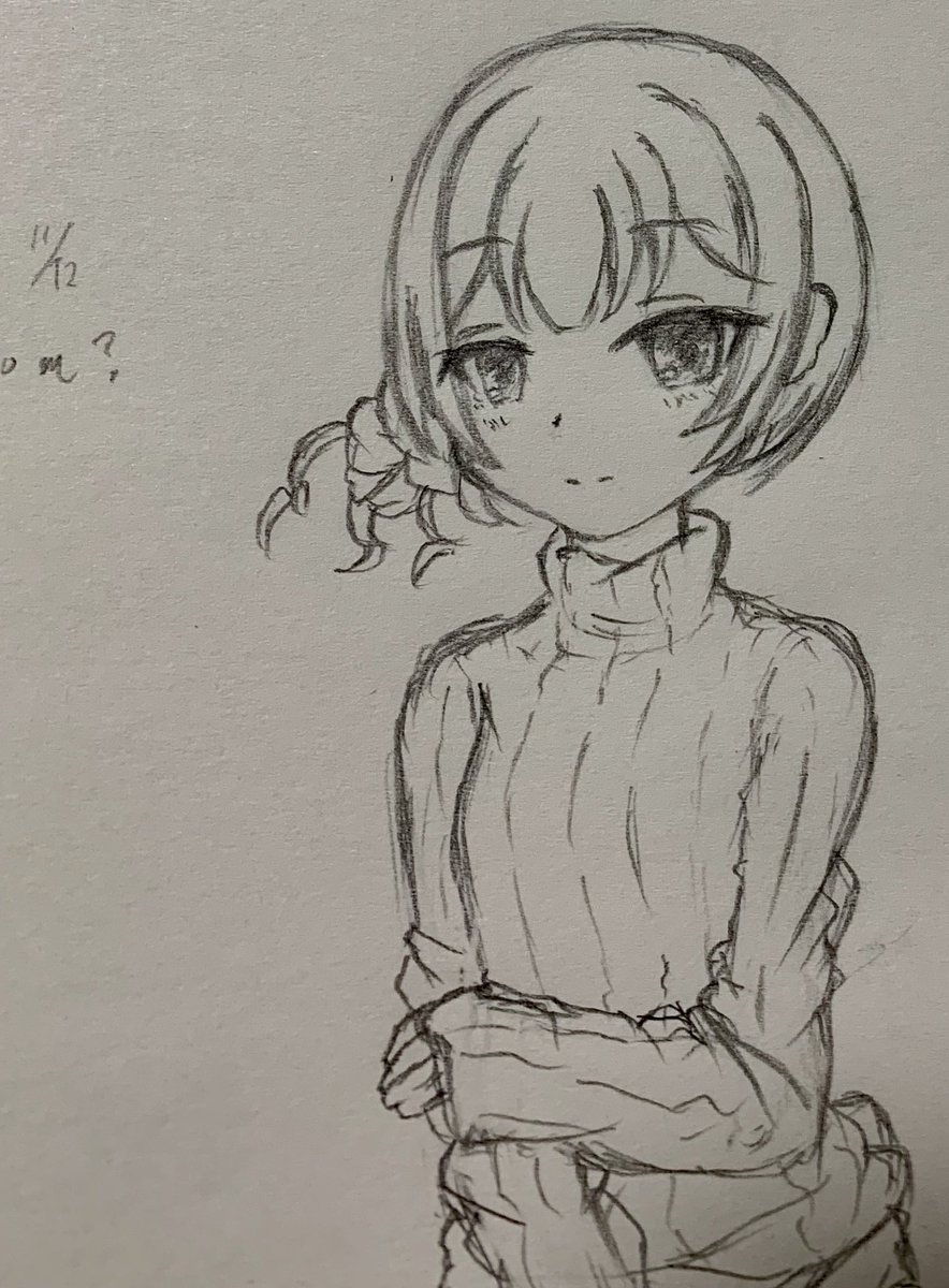 凛世アナログ絵久々〜。
デジタルで如何に線にえげつない程の時間かけて修正してるかがよく分かる荒さだこれ… 