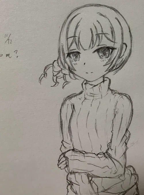 凛世アナログ絵久々〜。
デジタルで如何に線にえげつない程の時間かけて修正してるかがよく分かる荒さだこれ… 