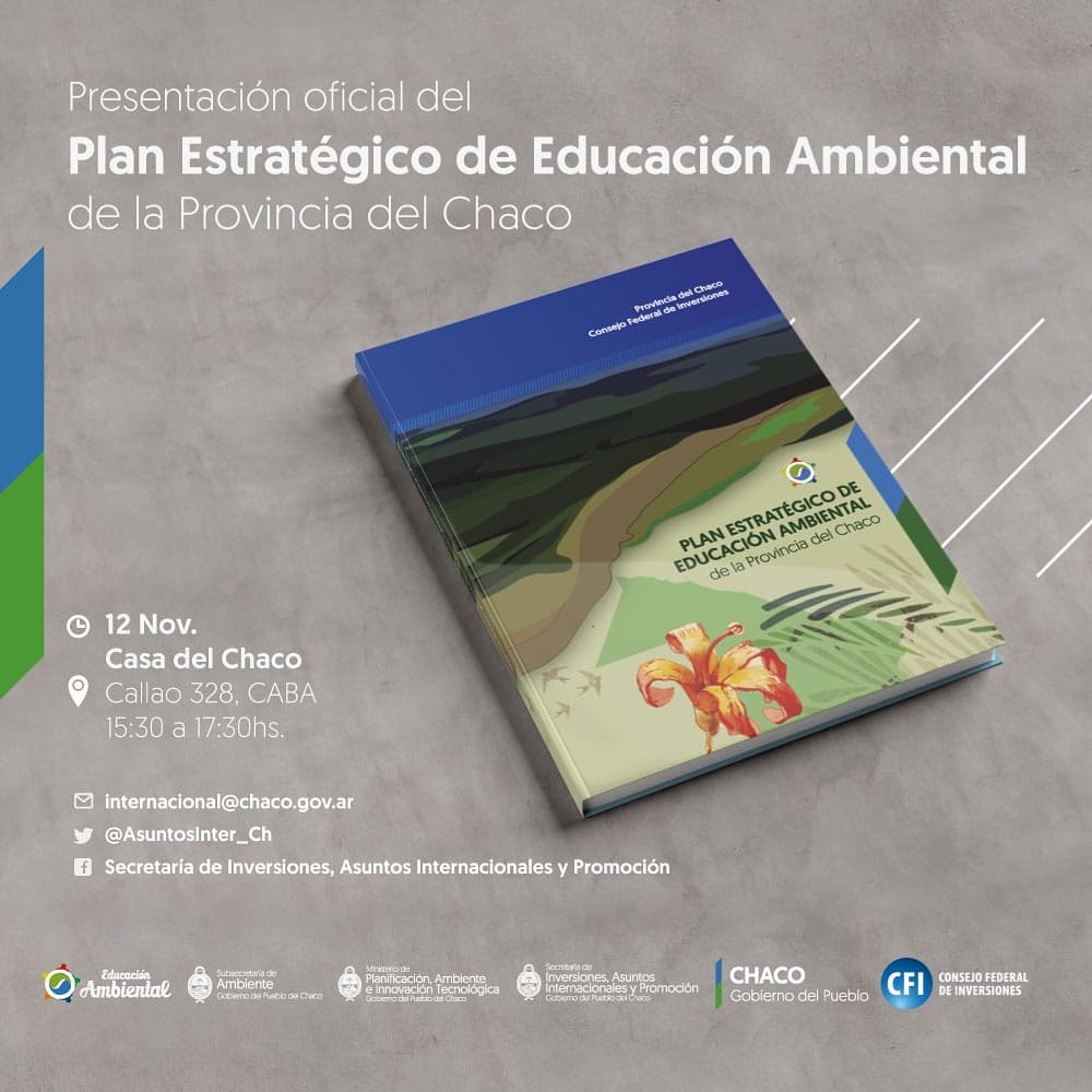 Estamos muy honrados de presentar hoy en #CasaDelChaco el Plan Estratégico de Educación Ambiental de la Provincia. 
Un trabajo del <a href="/minpatchaco/">Ministerio de PAeIT</a> con fuerte pisada territorial.
Cómo dice nuestra CN todos tenemos derecho a recibir educación e información ambiental. <a href="/domingopeppo/">Domingo Peppo</a>