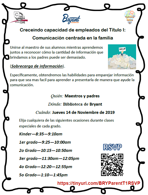 TeamBryantES's tweet photo. We look forward to seeing you on Thursday. Please RSVP at the link in the flyer. Esperamos verte el jueves. Por favor RSVP en el enlace en el folleto. #teamBryantES #CCSDTitleONE https://t.co/dwV8U8XZOf