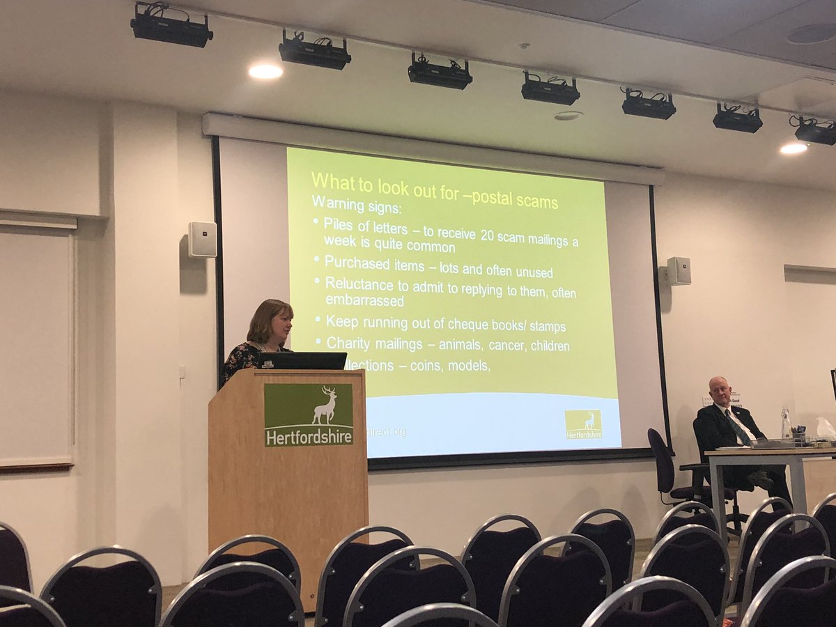 Final speakers of the day at Stevenage. Learning about scaming awareness #hertsfop2019 <a href="/HertsTraining/">Adults Practice Development Team</a>