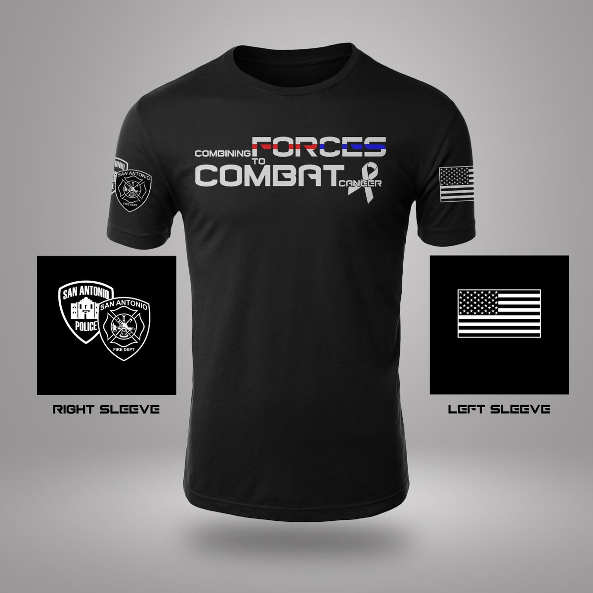 SATXFire's tweet photo. SAFD &amp; SAPD Combine Forces to Fight Cancer
Get the Shirt
https://t.co/mZ7h4OqNrq https://t.co/R1womGgpdT