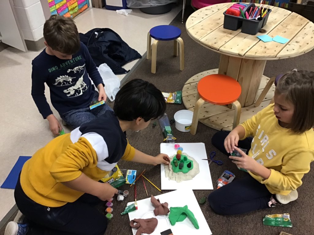 kfran8118's tweet photo. After learning about physical features, climate, and natural resources, TeamFrancis worked in groups to create their own fantasy lands. Ss used their imagination and creativity to show their understanding of geographical concepts! @CBMillCreek https://t.co/DtZwVEZXbH