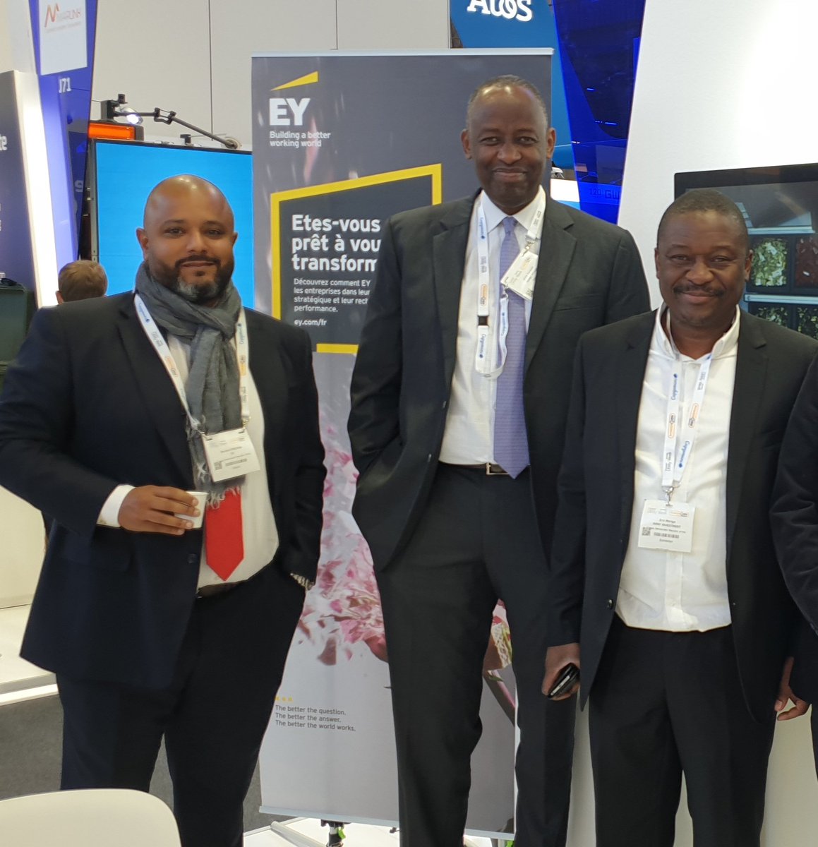 BarakaKabemba's tweet photo. Attending the #EuropeanUtilityWeek this week in Paris, with some of the DRC's pioneers in the Energy Sector 🇨🇩🇨🇩🇨🇩. John Nsana Kanyoni, Yves Kabongo and Eric Monga #EY #betterworkingworld https://t.co/ZN4oDyTr8M