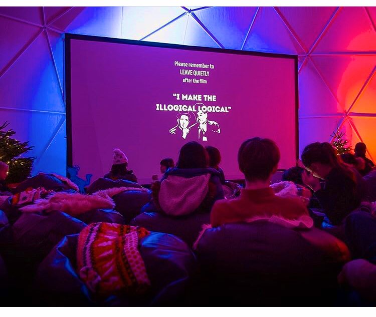 Our December screenings are so cosy it’ll make #hygge trend again! All tickets include with a beanbag. Find details of our fourteen nights of festive (and otherwise) screenings at Whereisthenomad.com #Popuplondon #XmasinLondon