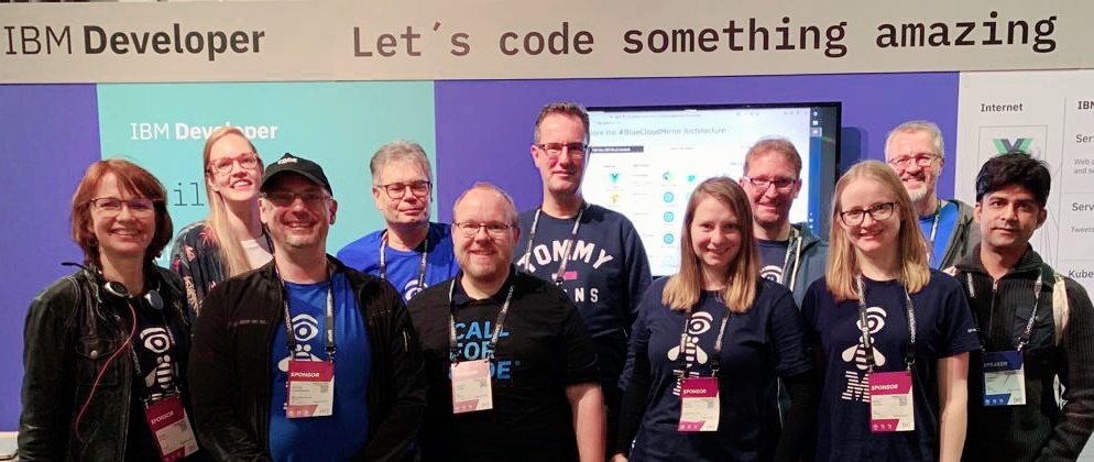 Jessieevaline's tweet image. Swing by and say hello! 👋
Team #IBM at #CodemotionBerlin19