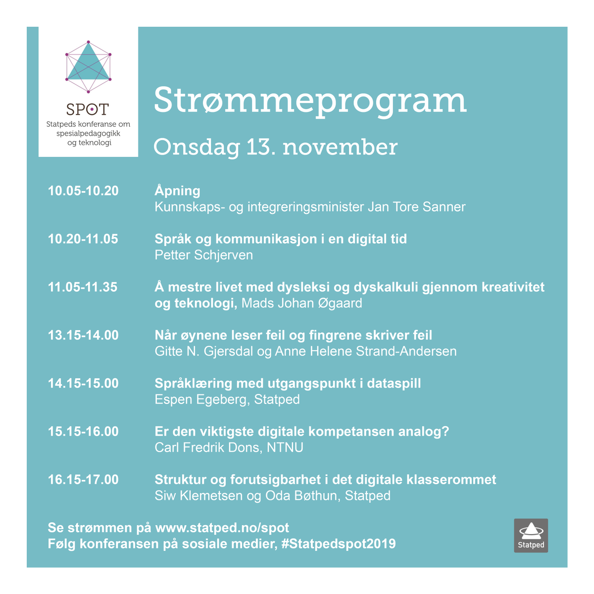 Statped's tweet photo. I dag kan du få meg deg dette fra #StatpedSpot2019 se strømmen på https://t.co/R82u4Kgw6A https://t.co/WE3NLx6Hix