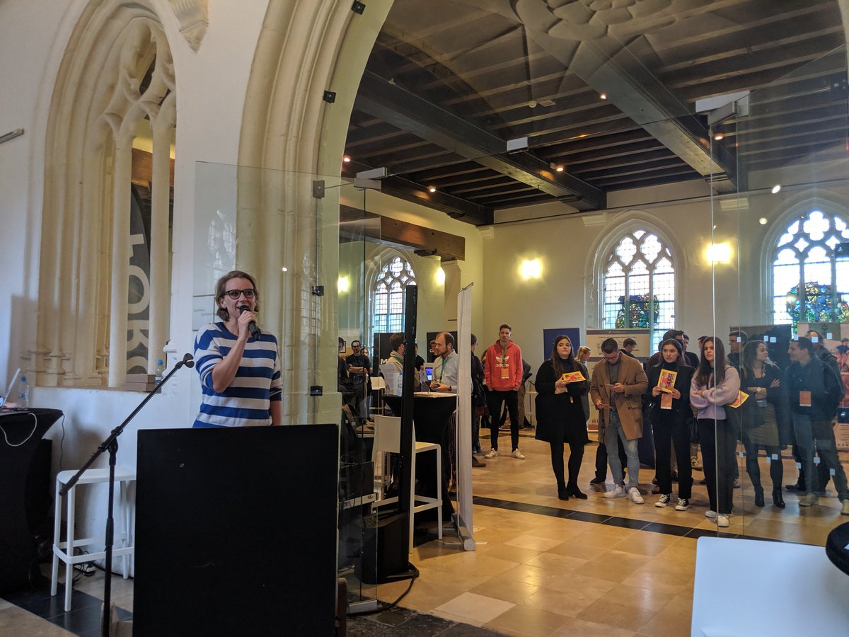 StartupsBe's tweet photo. π #GSF19 takes off w/ a speech from @sofiebracke & @BramVB about the importance of supporting the Startup Ecosystem & events like the Ghent Startup Fair! Happy matchmaking! π€ https://t.co/zh5hUbUOG6
