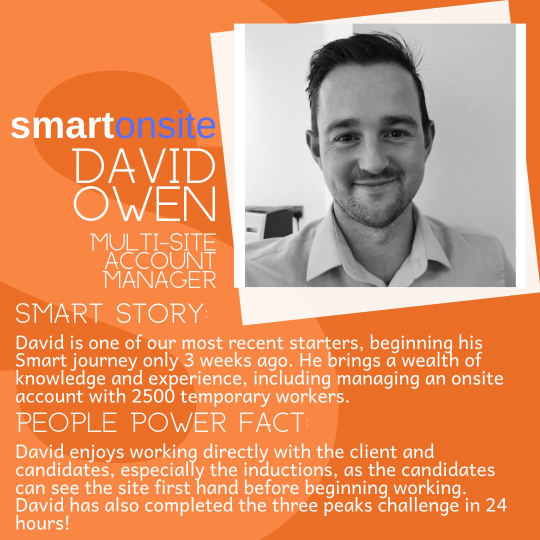 smartrecruit_'s tweet image. Happy hump day! Today&apos;s #SmartProfile is one of our newest Onsite employees, David Owen! #SmartPeople #SmartSolutions