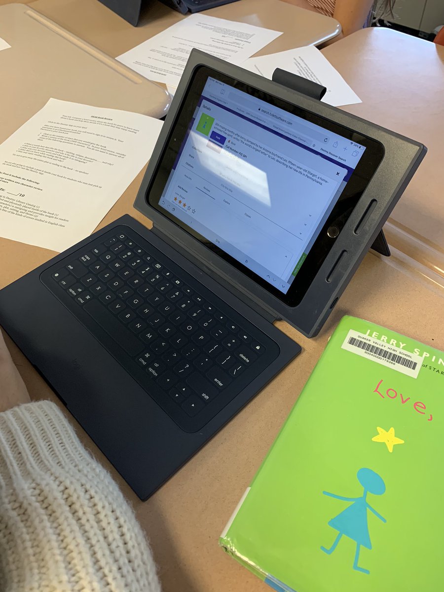 RHollein's tweet photo. Another exciting day @QVHSLibrary:  Ts honoring Veterans, Ss creating digital book reviews in #DestinyDiscover for ELA class &amp; using library databases w/#NoodleTools for MLA8 citations and SOAPSTone annotations for Global Civics. Great collaboration with Ts &amp; Ss. https://t.co/8BMLk9Csz4