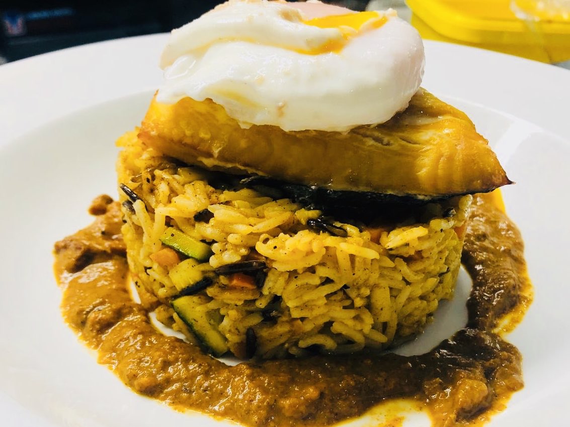 Teesside restaurant week one beautiful dish on our menu smoked haddock with kedgeree rice with a mild curry sauce &amp; a poached egg!
Check out our page for the full menu on our Facebook page!  #stokesley #teessiderestaurantweek2019 #Middlesbrough