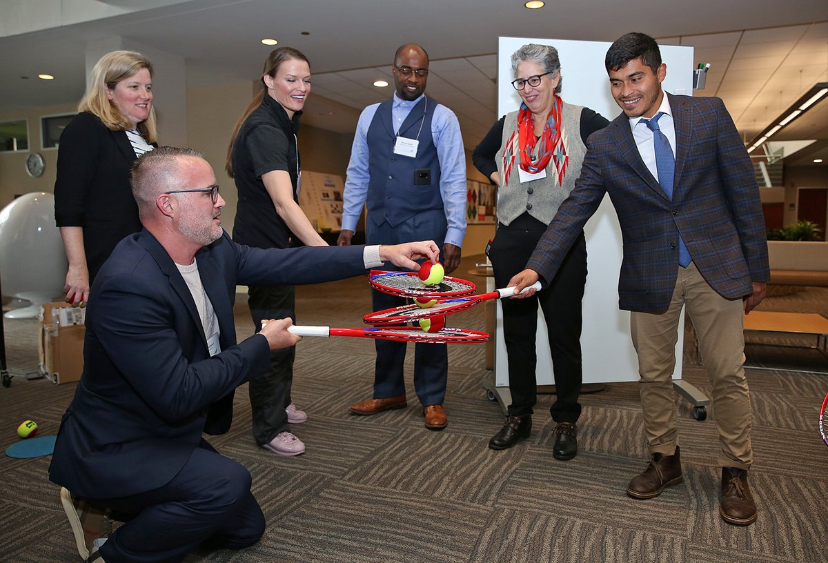 Thanks Rob Howland @usta Foundation & Terri Florio @LoveMWYF for hosting an interactive session @RWJF Sports Award celebration. Joining in the fun @meganabartlett @wrestlingsally @OGAChattanooga