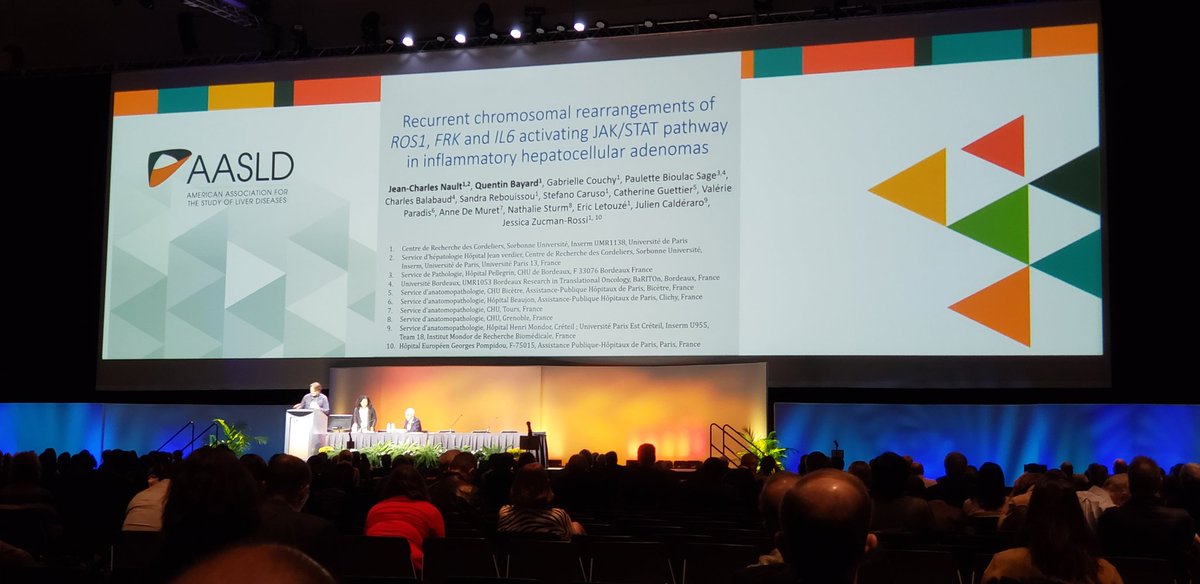 New molecular data on inflammatory adenomas by @NaultJc and @Zucmanrossi . Most of what we know about this is a result of their work. #LiverMtg19
