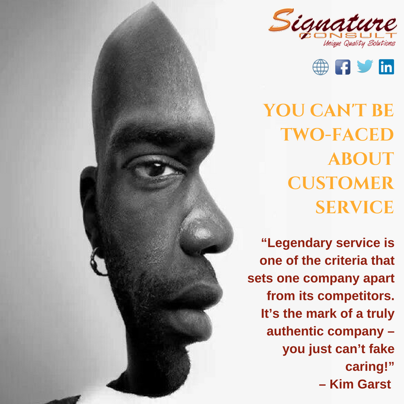 SignatureCL's tweet image. You can't be two-faced about customer service. #customersuccess #custexp #customerculture