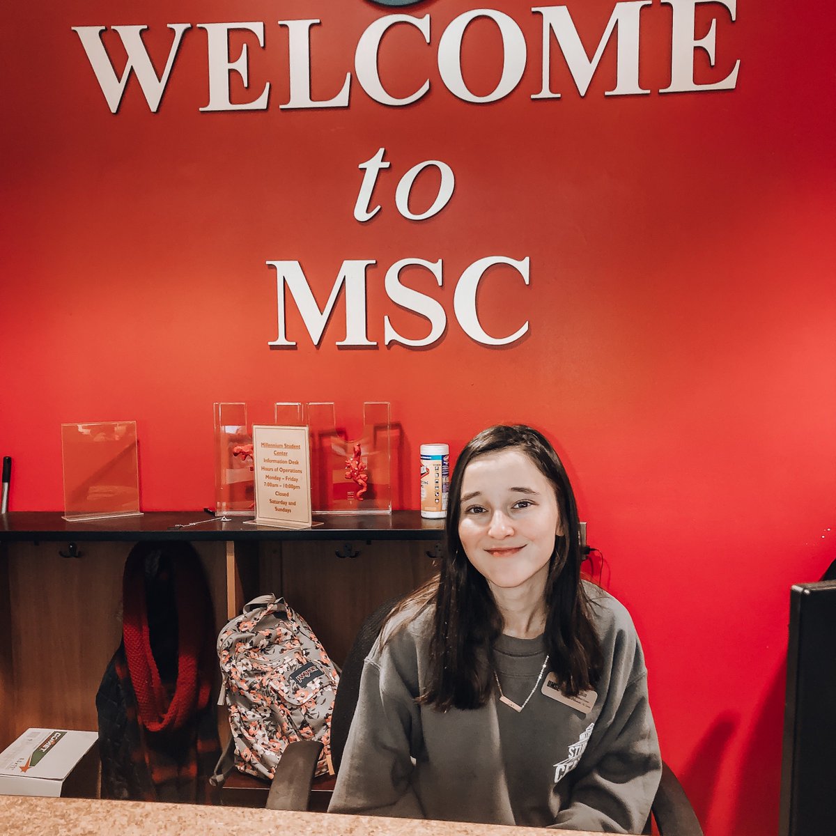 UMSL Millennium Student Center (@umslmsc) on Twitter photo Hey, everyone! Meet Alex! Alex is an English major who works for MSC Operations at the information desk. She says, "I like working for the MSC because it's an easy way to meet different people!" If you see Alex at the info desk, make sure you stop by and say "hi!" Hey, everyone! Meet Alex! Alex is an English major who works for MSC Operations at the information desk. She says, "I like working for the MSC because it's an easy way to meet different people!" If you see Alex at the info desk, make sure you stop by and say "hi!"