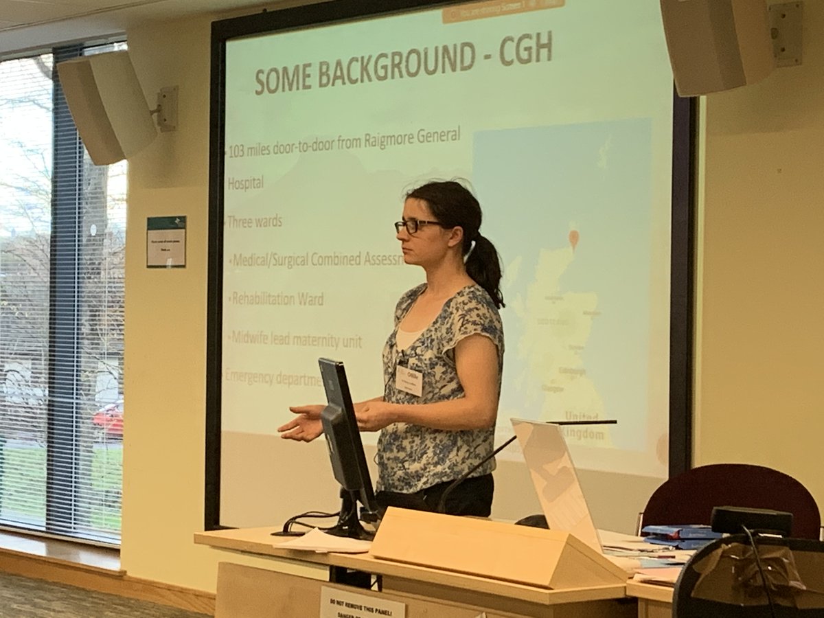 pdbyrne's tweet photo. Dr Kirsty Griffiths presents her work in #CaithnessGeneralHospital on Inspiring A change in culture
#rcpeRural19 https://t.co/jTxTngwUZV