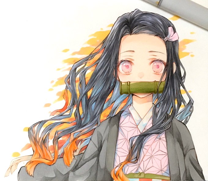 はしもと小匙🥄さんがTwitterに投稿した竈門禰豆子(鬼滅の刃)のイラスト。