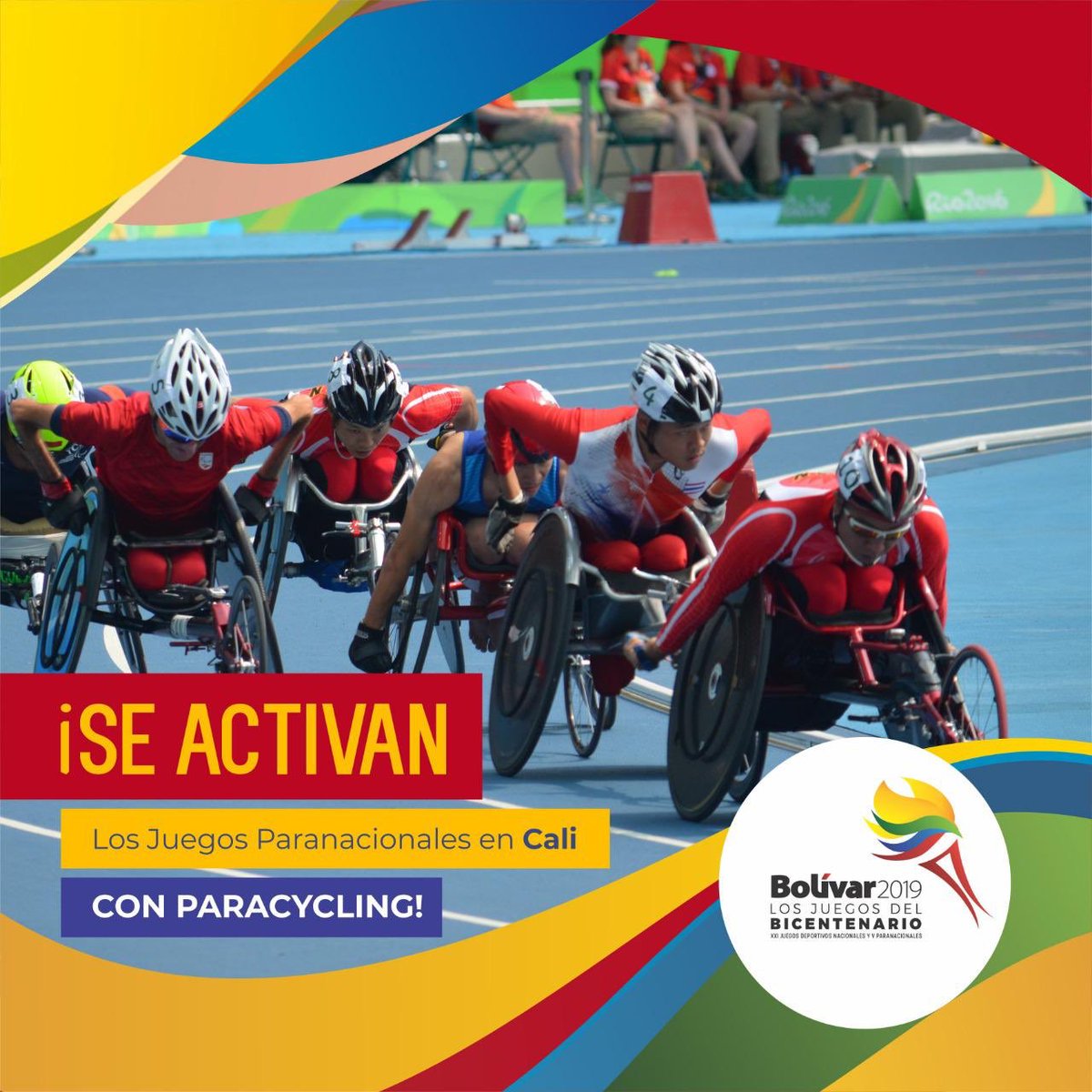 Los V Juegos Paranacionales comienzan hoy en Cali. Con el paracycling 🚴🏾‍♂, empezaremos a disfrutar de esta gran fiesta🎉. A puro pedal se vivirán las emociones en el velódromo Alcides Nieto Patiño. #ColombiaTierradeAtletas 🇨🇴