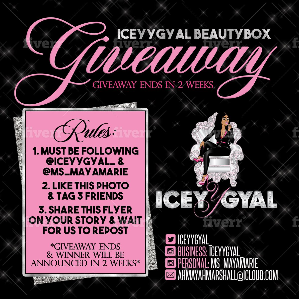 It’s GIVEAWAY Time 💝 There Will Be 1 Winner! Thank You Guys For All Of The Love & Support 🖤 Follow The Rules ⏰ Time Is Ticking 💗 **A Winner Will Be Picked On Live In 2 Weeks**
#iceyygyal #minklashesdallas #minklasheshou #girlbossgoals #entrepreneurgoals #smallbusinesswoman