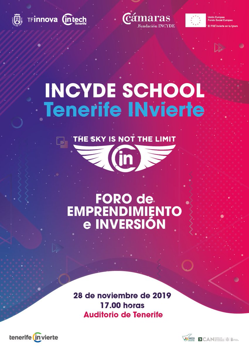 INbusinessTF's tweet photo. Llega "El Foro de #Emprendimiento e #Inversión" dentro de la jornada #INCYDESCHOOL– #TenerifeINvierte, un evento que contará con ponencias de expertos del mundo empresarial y la presentación de proyectos de las #startups seleccionadas💡

¡Inscríbete!⬇️

https://t.co/P7fqM91RNa https://t.co/YGS5iDgMQC