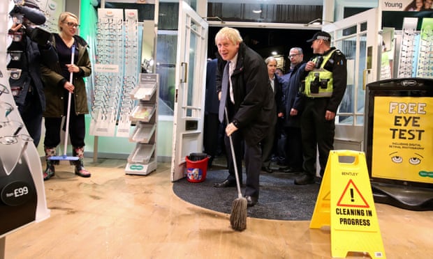Kind of sums Johnson up. Sees #southyorkshirefloods that have devastated people's lives as a chance for an entirely vacuous photo opportunity. We don't need a PM to mop the floor. We need them pushing for an organised response & working on better policy. What a tool.