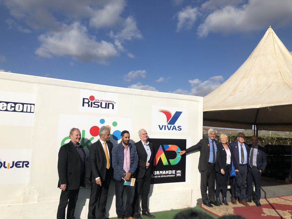 Herve_Morin's tweet photo. Lancement du dispositif de pompage agricole d’eau à air comprimé avec cellule de froid #AnthosAirPowerNormandie à la ferme Sourelah à Aïn Sbit. Cette société Rouennaise a pour ambition de faire de la #Normandie un centre d’expertise Énergie/Mobilité Air comprimé. https://t.co/FXrxuuNsSK