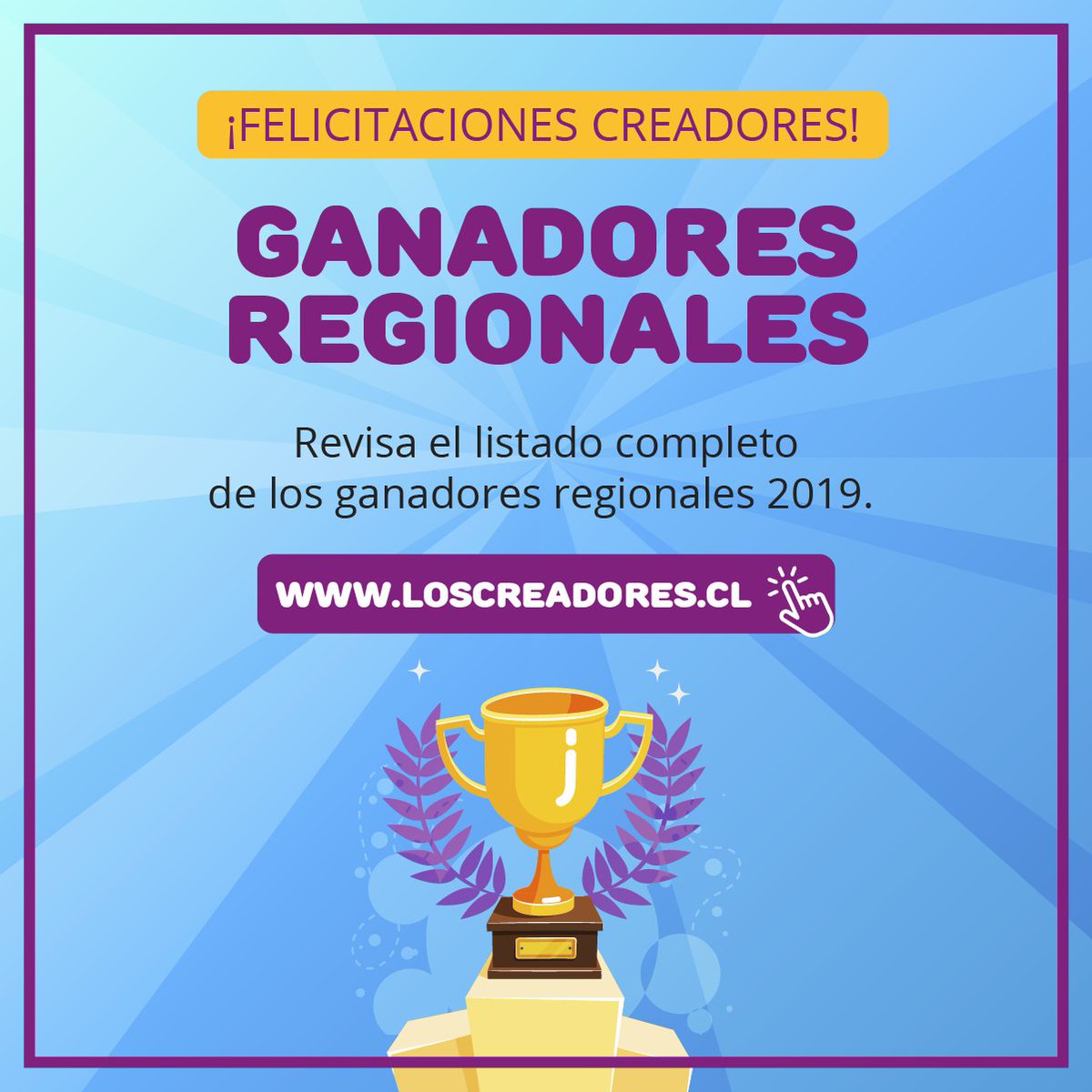 📢 Buenas noticias #Creadores. Ya tenemos a los ganadores regionales 🥇! Gracias por esos brillantes proyectos
Además, este año por recibir tan buenas ideas realizamos un reconociendo especial a los segundos lugares 🥈
Mira el listado completo en loscreadores.cl