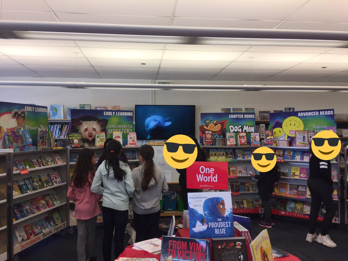 We are streaming @exploreorg live polar bear cam & watching their #Arctic info videos during our #ArcticAdventure @scholasticCDA book fair! Thanks to @mrslyonslibrary for the inspiration!
