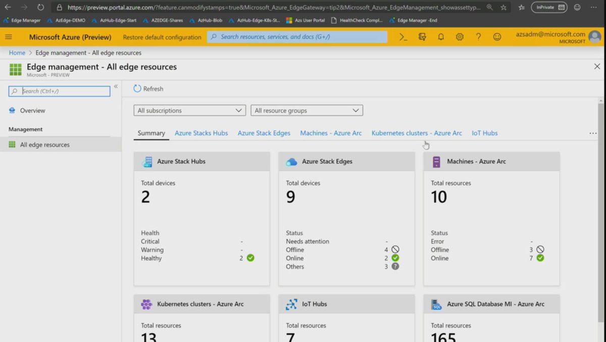 Darmour_MSFT's tweet photo. Did you see the new #EdgeMgmt capability to manage the growing number of resources you have running outside of #Azure? (currently under development) 
#AzureStack #AzureArc 

See it in the on-demand BRK2137 session from #MSIgnite: https://t.co/u8IqlzqCL3
Thx @chasat @hjerez https://t.co/9ZVS8w9tXx