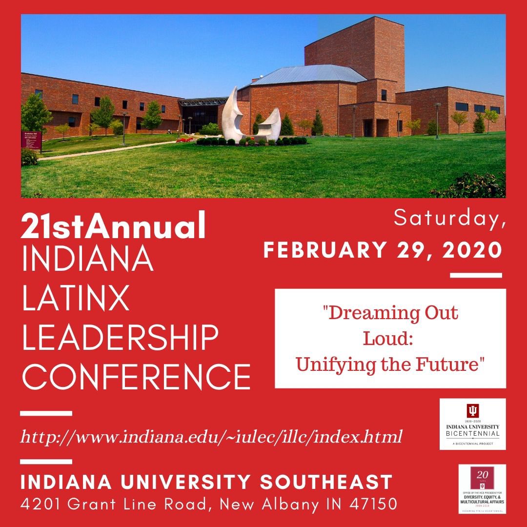 Mark the date on your calendars, the 21st annual Indiana Latinx Leadership Conference is just a little over 3 months away! Click the link in our bio to register your spot today ❗️✊🏽 #ILLC #iusoutheast #latinx #leadership #iu #latinx