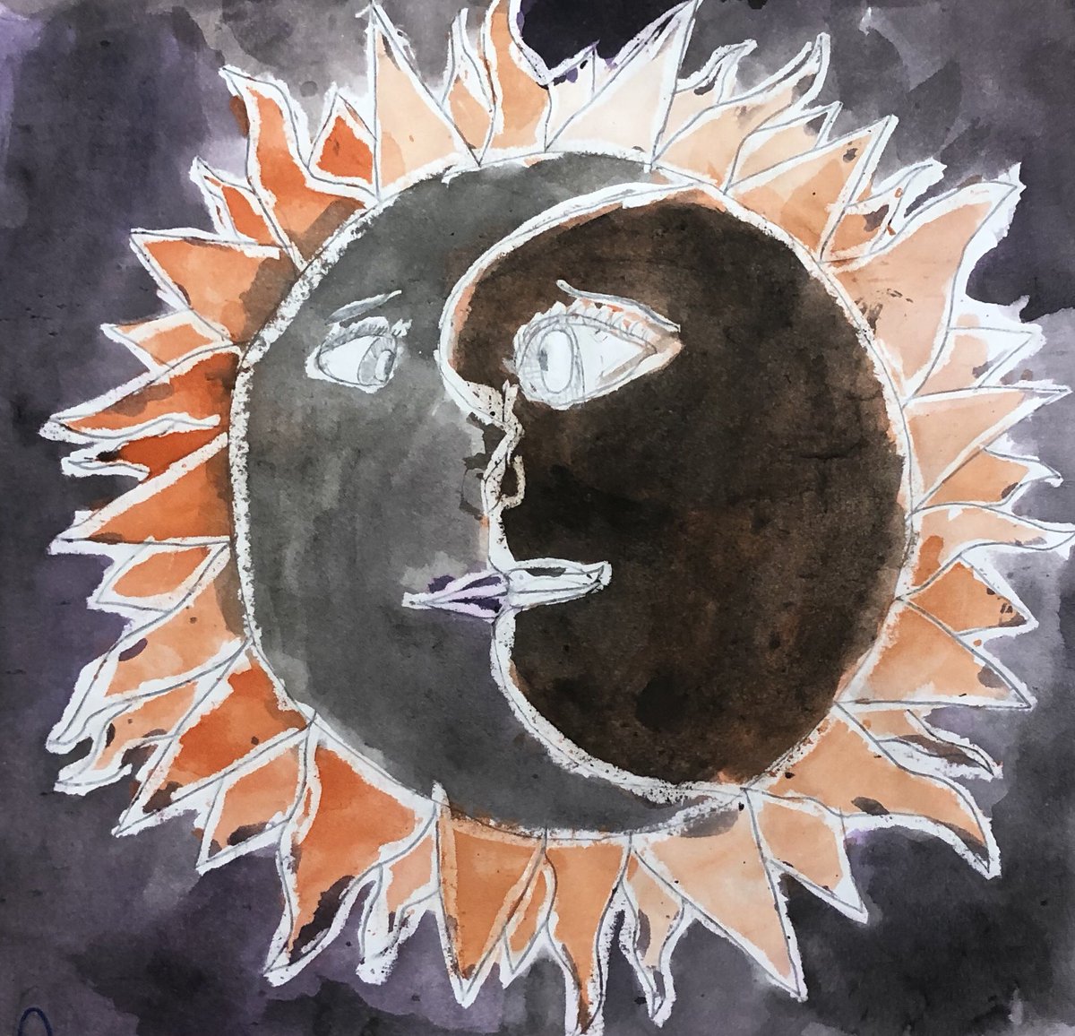 Newbie and Zane 3rd graders are almost finished their sun designs. Some students are incorporating rain and leaves to represent growth and others are showing a lunar eclipse.