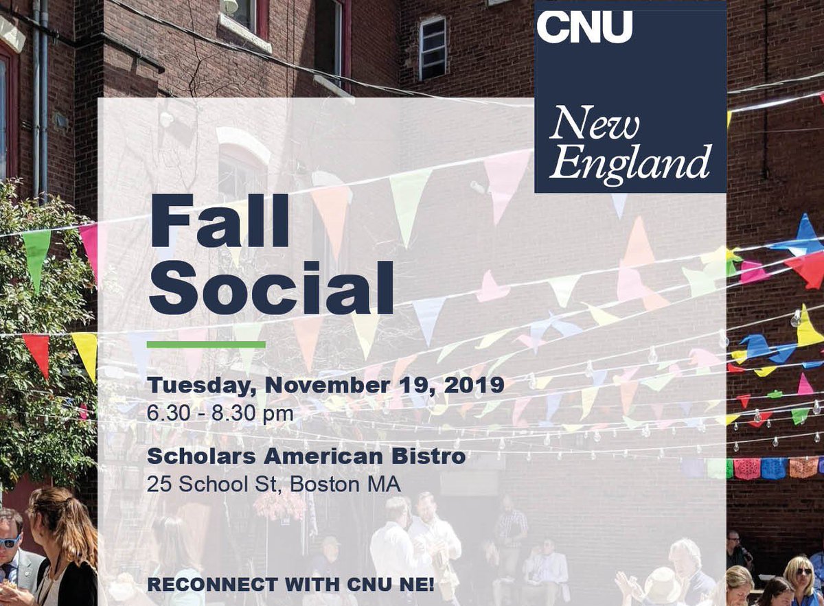 Join us Nov 19 in Boston!! We're back!! #urbanists #newurbanism #beer