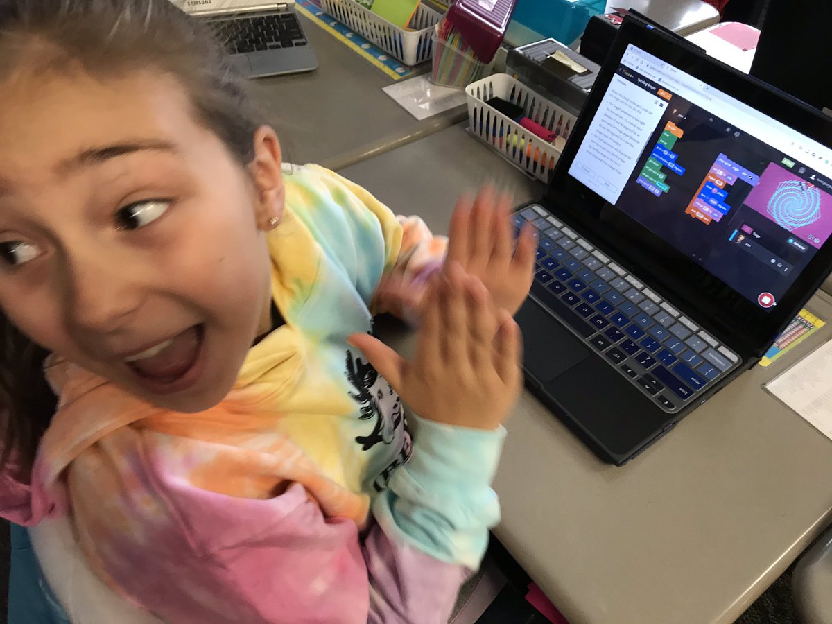 PVBuchanan4th's tweet photo. Tynker and computer programming in action! Thank you, Mrs. Innes, for such a fun coding lesson! #pvpride #gotynker https://t.co/Wdp30Ak2Rt