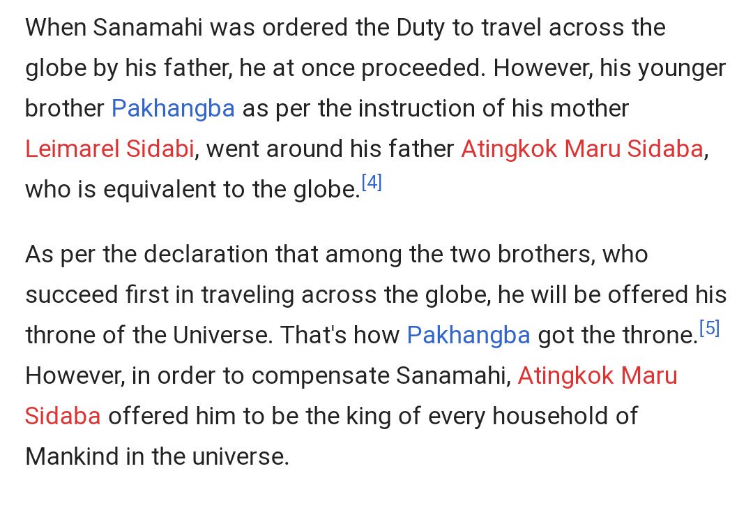 There are more. If you compare this story with the Karthik-Ganesh story about circumnavigating the universe, the similarities are visible. #MeiteiHindus