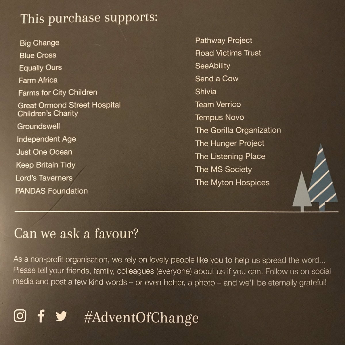 My heart melted when I came across the KINDEST #adventcalendar in the world in <a href="/waitrose/">Waitrose & Partners</a> < each purchase makes 24 donations to different charities, each day a door will reveal which charity you have helped &amp; what the donation has enabled them to do 💕 #AdventofChange #GivingBack