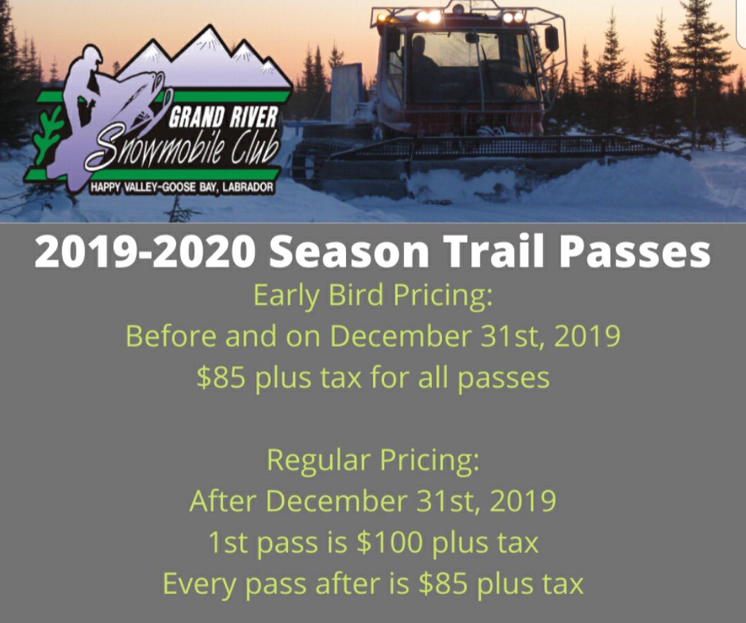 GrandSnowmobile's tweet photo. Trail passes are available as of today at Norte Dame and Frenchies https://t.co/hh6y5tQzMz