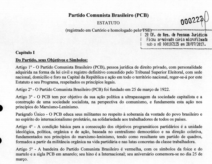 ForodeSao's tweet photo. Olhem pessoal que lindo o estatuto do PCB que está no SITE do TSE. "Nós estamos no meio de vocês" desde 1922 como bem disse o @bernardopkuster . Nosso espírito é baseado no INTERNACIONALISMO PROLETÁRIO. O @opropriolavo tem razão, mas ainda bem que os liberais não acreditam HAHAHA https://t.co/ePLGRu4uVL