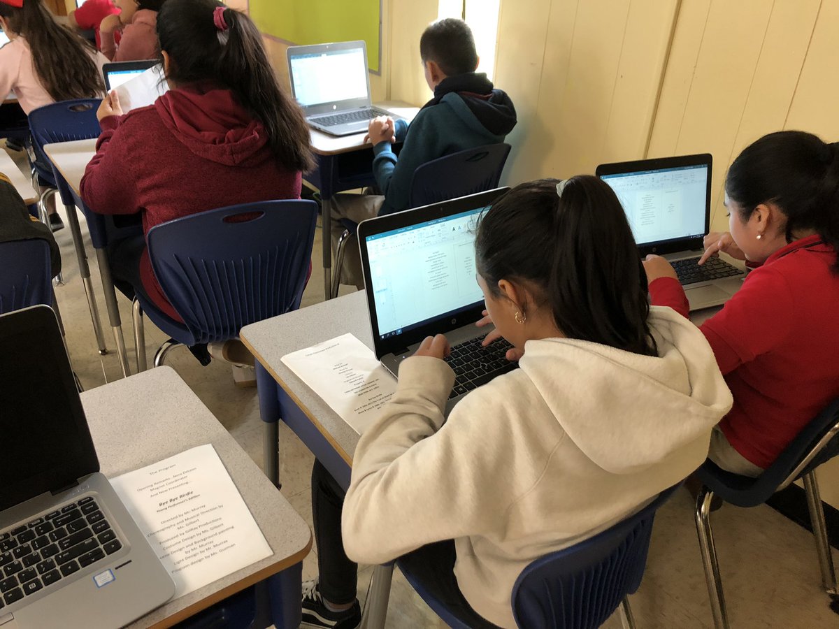 MrsGuzman10's tweet photo. Working on the program for the winter  production of Bye Bye Birdie. https://t.co/nUw5a8VFIf
