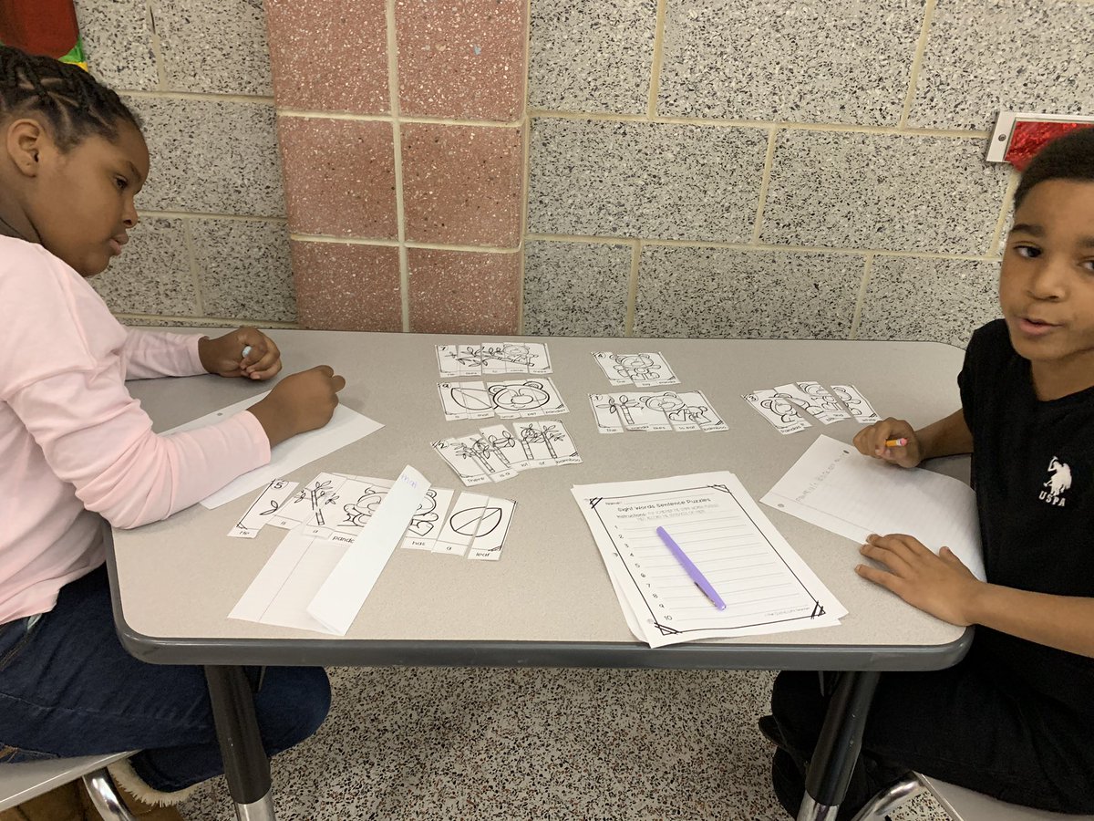 Today we worked on building good sentences with a panda puzzle!