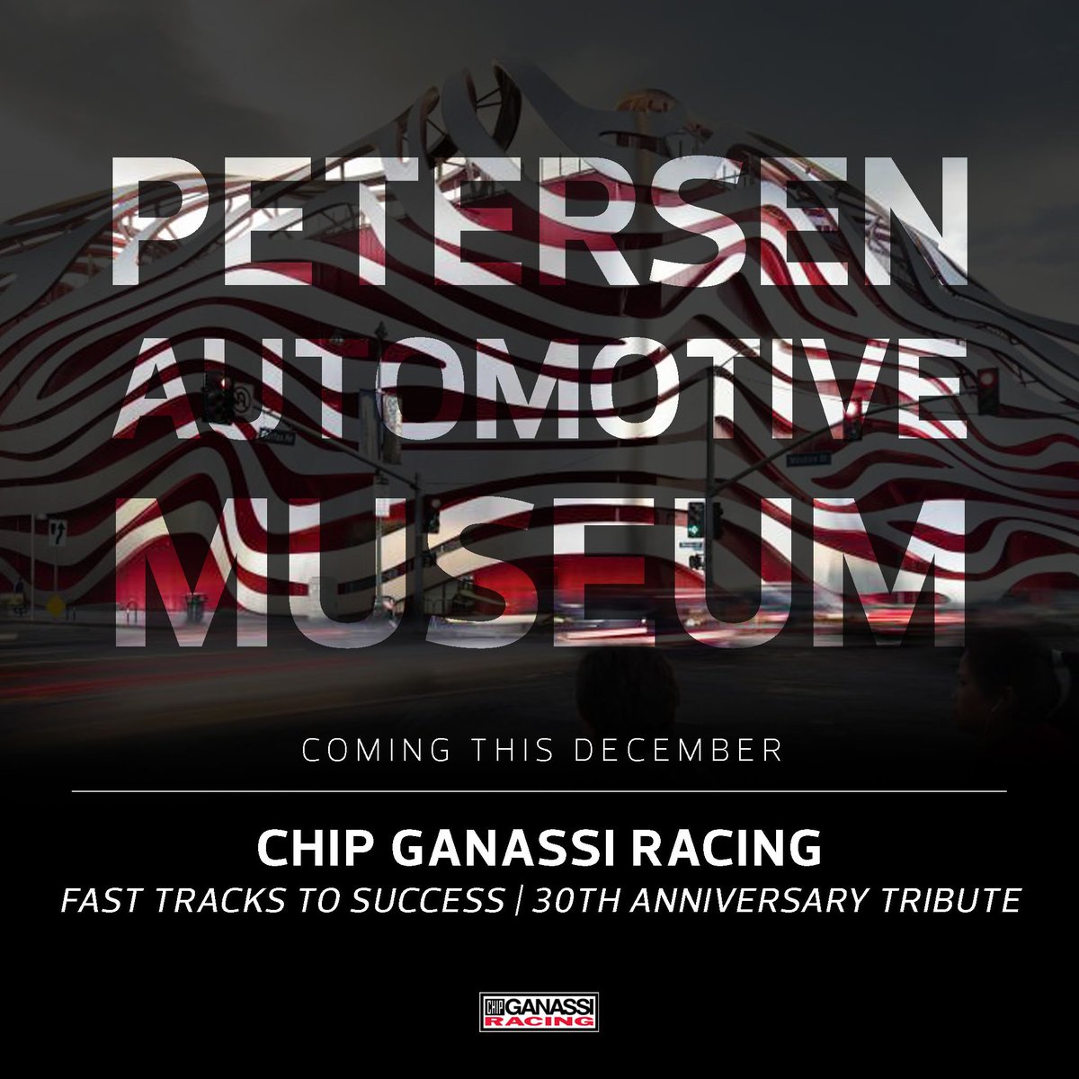 This December, the @Petersen_Museum will debut a new exhibit titled "Chip Ganassi Racing: Fast Tracks to Success | 30th Anniversary Tribute" exemplifying the numerous #INDYCAR, #NASCAR and #IMSA racing successes of @GanassiChip.
For more info, visit http://bit.ly/2NIR95K .