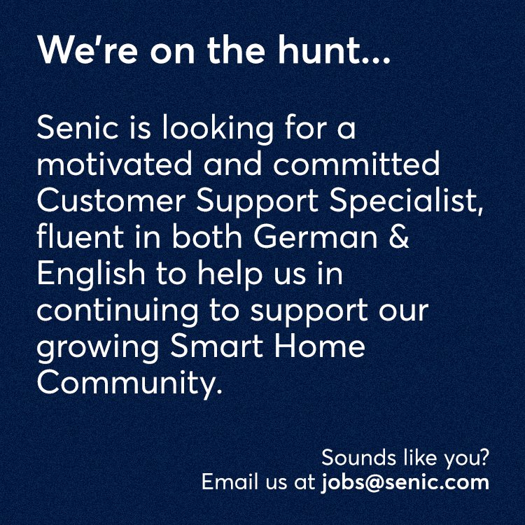 Know someone who really cares about creating an amazing customer experience? Email us at jobs@senic.com or if you have any questions, email sebastian@senic.com We look forward to hearing from you!