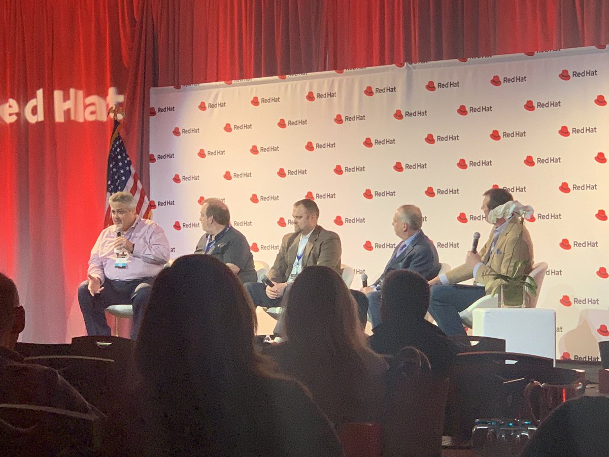 CraigSwansonVA's tweet photo. Hearing these amazing humans talk #automation and their journey to activate automation is refreshing. #progress @NOAA @CBP @intel  @BoozAllen @RedHatGov #RHGov19 #RHSumit19  @BoozDigital https://t.co/gvesuwslGk