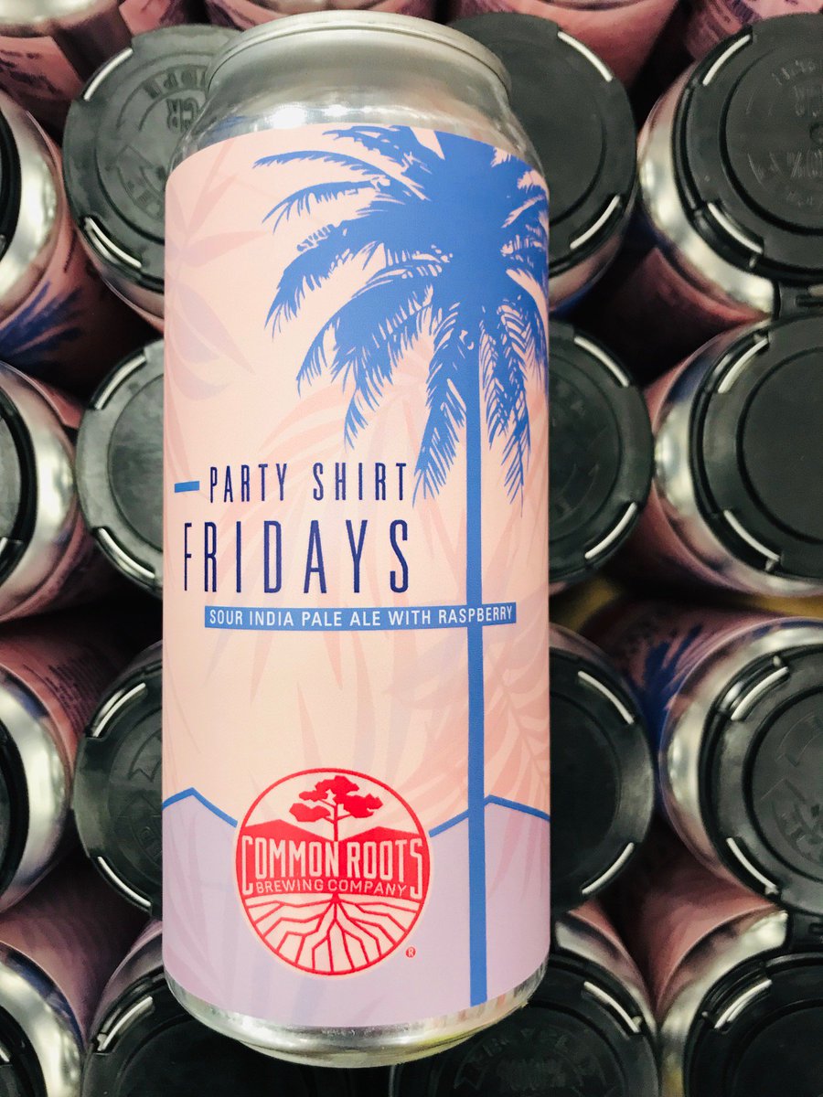 Party Shirt Fridays w. Raspberries, from our friends at <a href="/CommonRootsBeer/">Common Roots Brewing</a>, was brewed with raspberries to create a beer bursting with fresh fruit character. Citra and Mosaic hops provide accents of 🍈 melon and citrus, while additions of lactose round out the refreshing finish. 💯