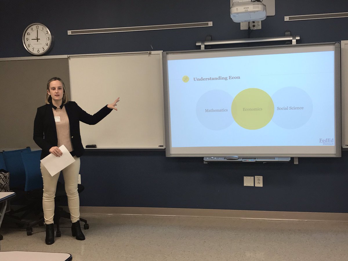 Danielle2Carter's tweet photo. .@federalreserve Research Assistants Annie and Craig talk to Largo HS Finance students about the work of the Federal Reserve. @pgcps #inflationgame #CareerTechEd #naf https://t.co/73oAOHbIkU