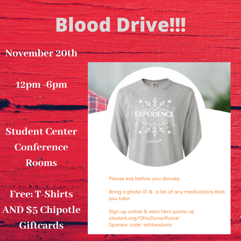 Did you know by donating blood you can save 3 adult lives? Which means you could save 6 babies?

Sign up for the blood drive using the link on the flyer!