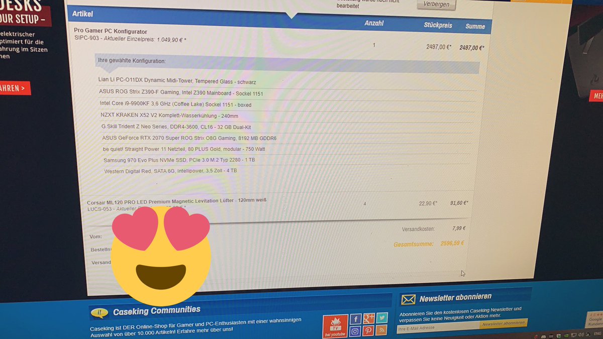 NervRock_GER's tweet photo. Neuer PC is incoming man gönnt sich ja sonst nichts #casking soviel gute Auswahl bei @Caseking freu mich auf das Tier 💖💪 https://t.co/iM5eo5OoZe