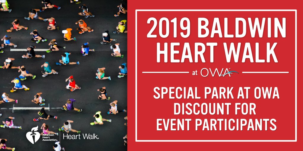 Heart Walk warriors, you're needed this Saturday. 💓 Sign up to participate and get special discounts to <a href="/TheParkAtOWA/">The Park at OWA</a>. → bit.ly/2AAKpAF